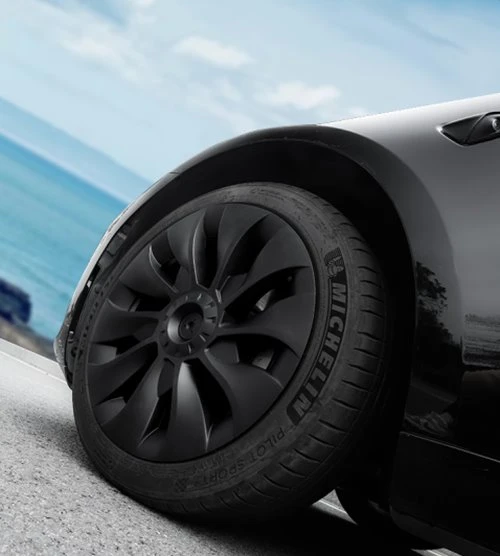 Beautiful and sporty Tesla hubcaps