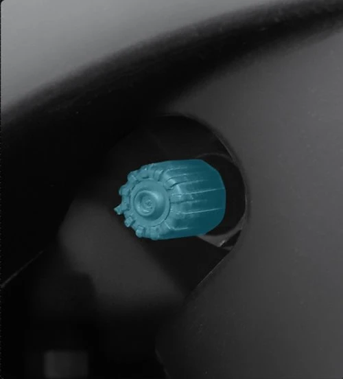 Tesla hubcaps with air holes reserved