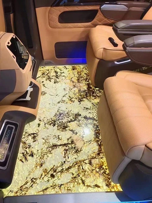High-end luxury stone luminous floor real car installation renderings