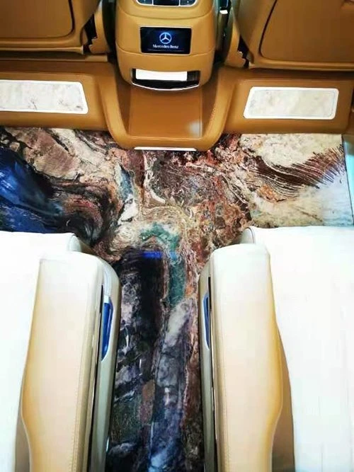 High-end luxury stone luminous floor real car installation renderings 10